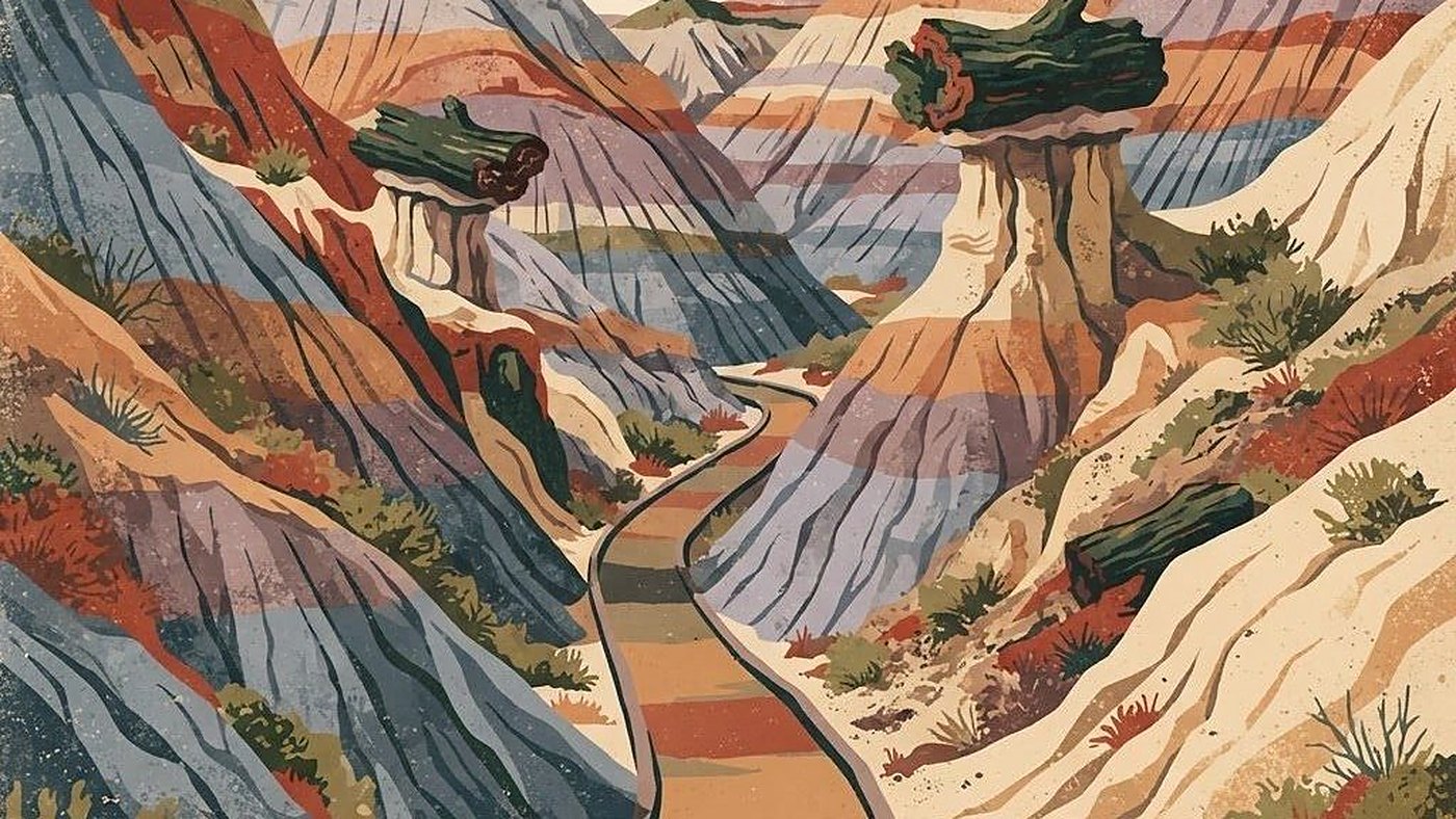Illustration of Blue Mesa Trail