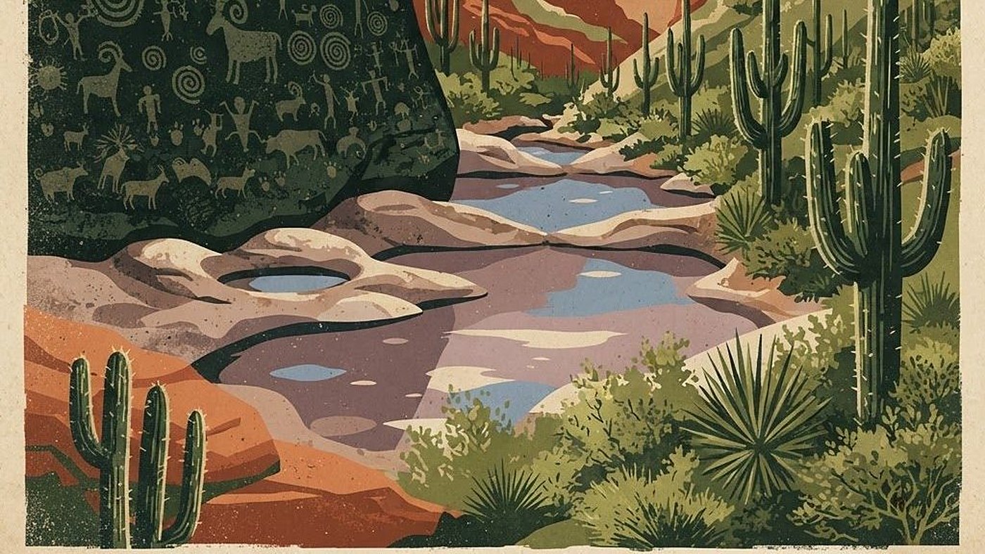 Illustration of Hieroglyphic Trail