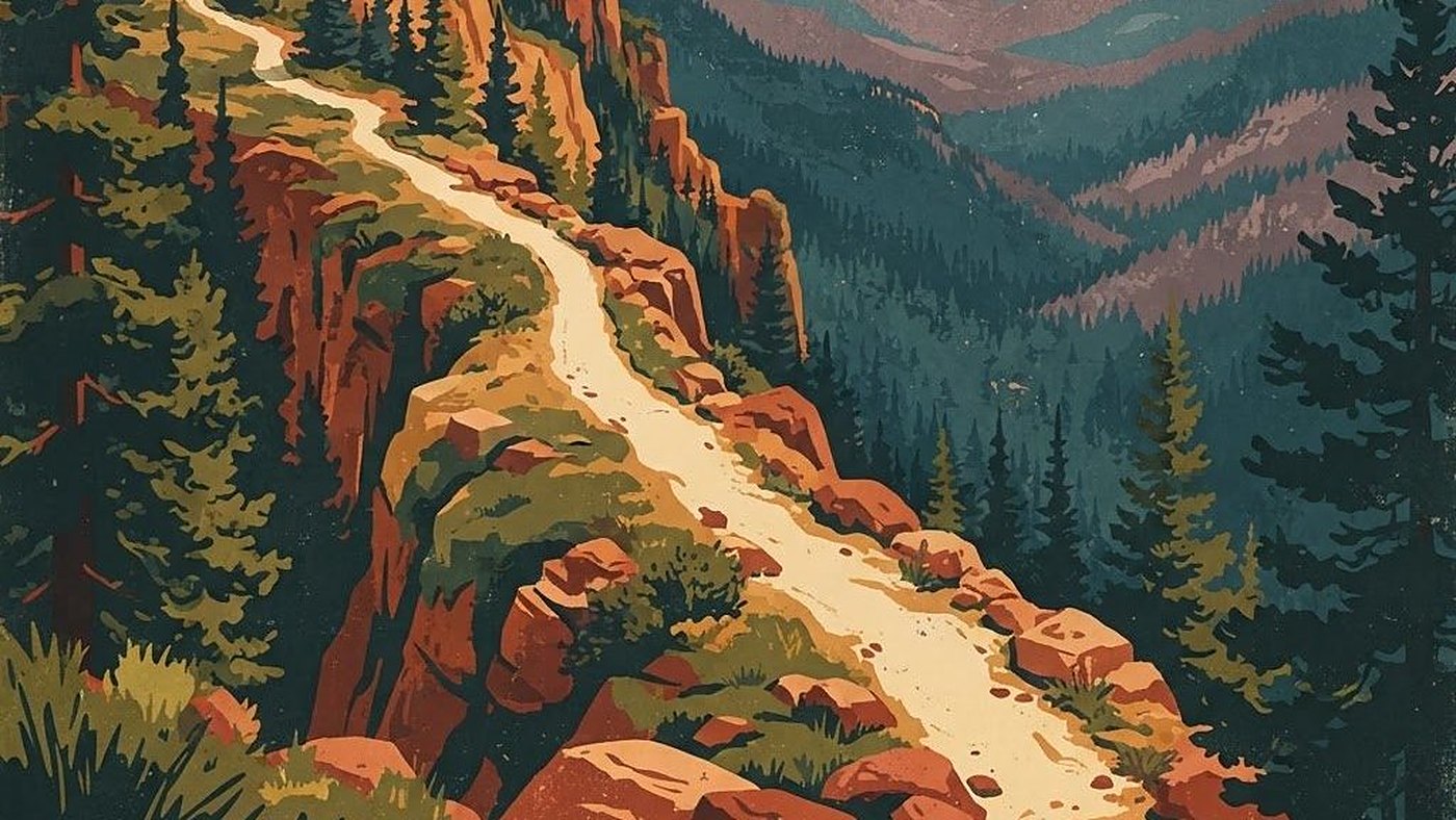Illustration of Rim Lakes Vista Trail