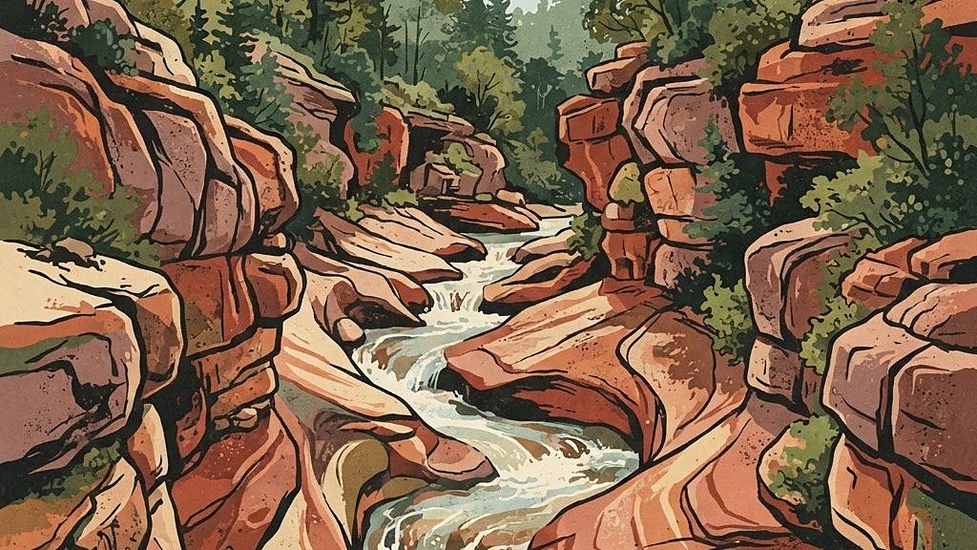 Illustration of Slide Rock State Park