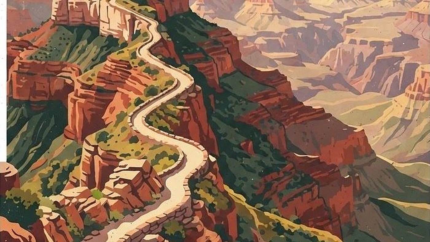 Illustration of South Kaibab to Ooh Aah Point